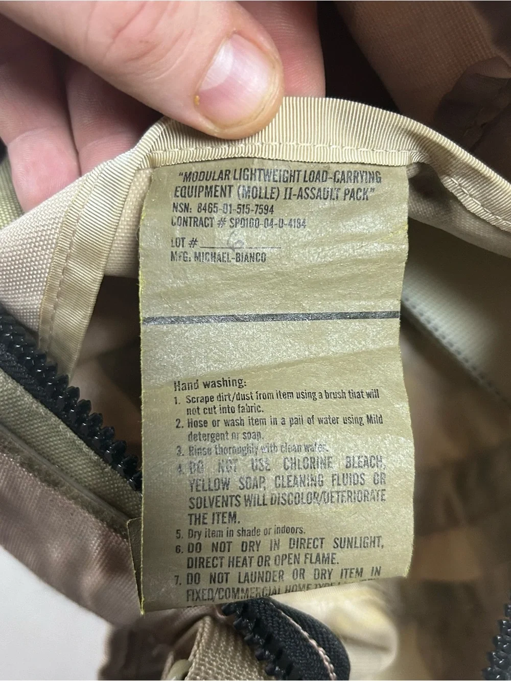 US Army Modular Lightweight Load Carrying Molle II Patrol Assault Backpack